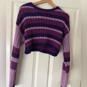 Garage Cropped Striped Sweater
